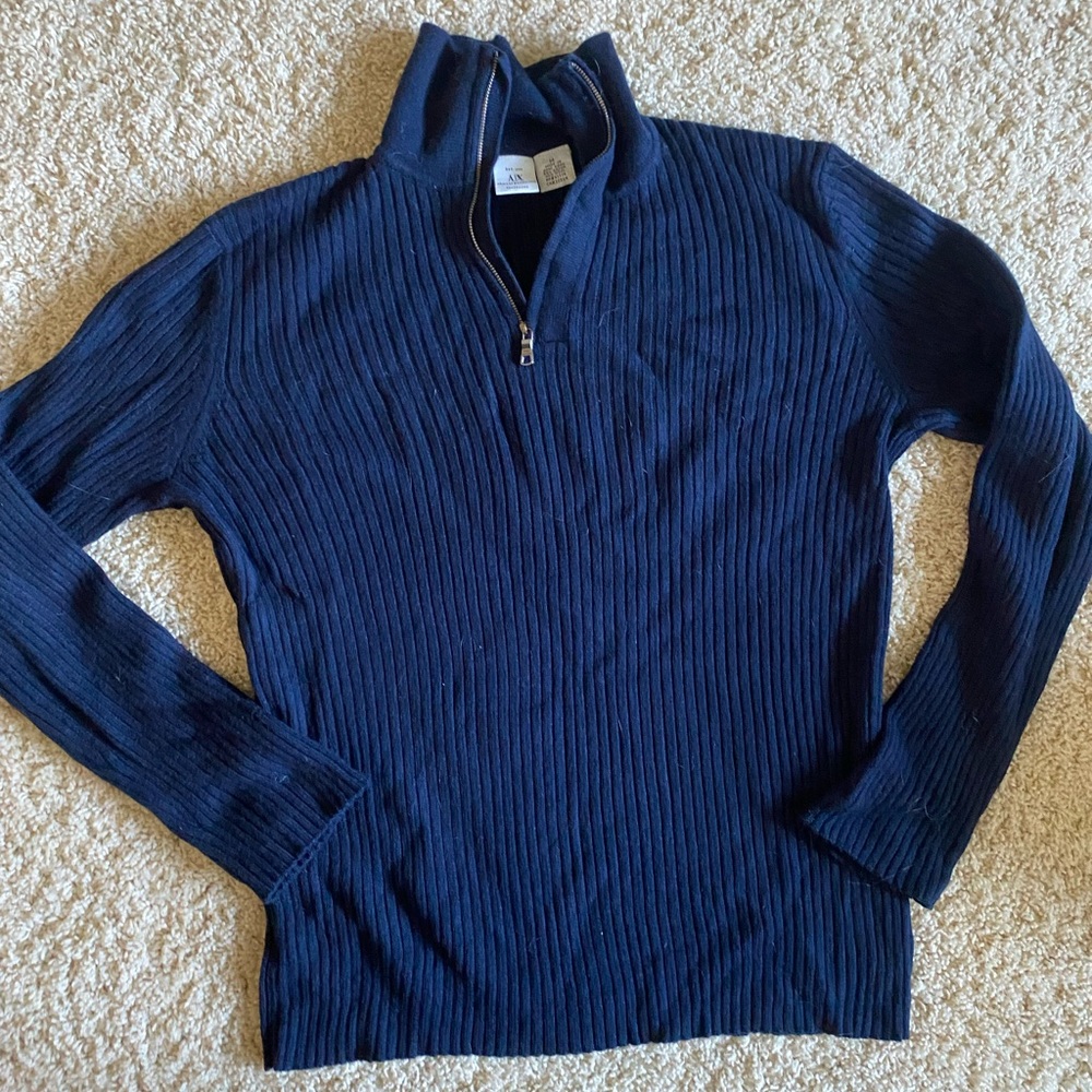Vintage Armani Exchange Wool Blend 1/4 Zip Sweater